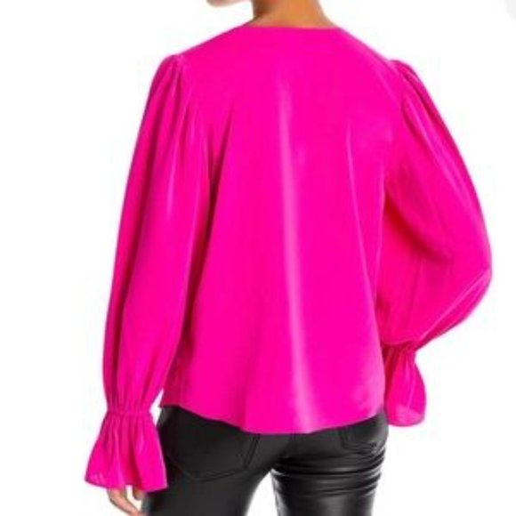 Aqua-Bloomindales Long Sleeve Pink Blouse - Picture 4 of 4